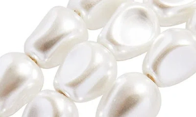 Baublebar Ondine Imitation Pearl Coil Stretch Bracelet In White