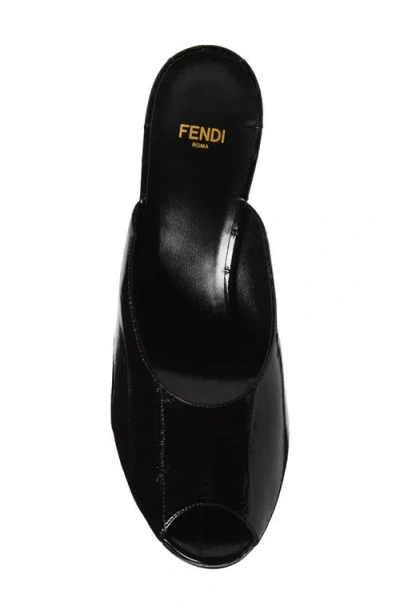 Fendi Black Hagfish Leather Sandals In Black