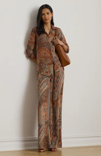 Ralph Lauren Paisley Crepe Wide-leg Pant In Multi