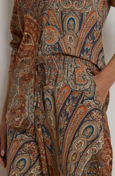 Ralph Lauren Paisley Crepe Wide-leg Pant In Multi