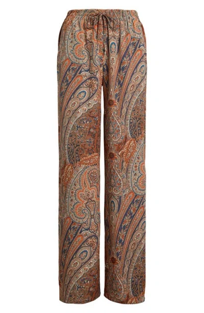 Ralph Lauren Paisley Crepe Wide-leg Pant In Multi