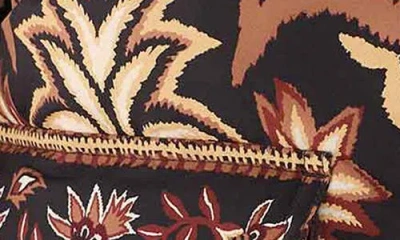 Farm Rio Womens Winter Ainika Brown Winter Ainika Floral-print Padded Jacket In Animal Print