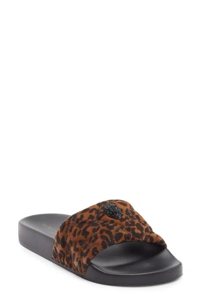 Kurt Geiger Meena Quilted-design Animal-print Sandals In Brown