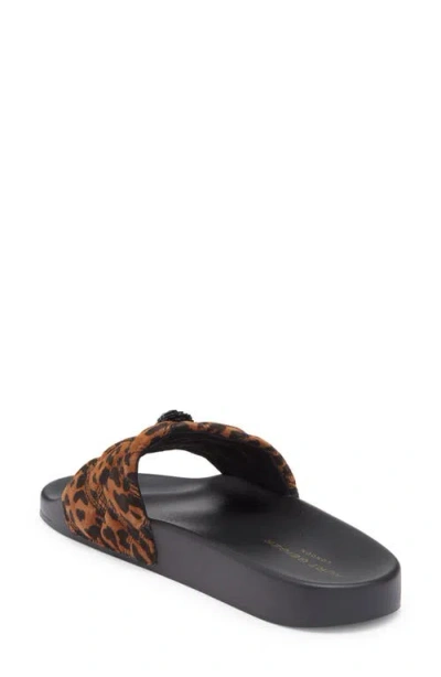 Kurt Geiger Meena Quilted-design Animal-print Sandals In Brown
