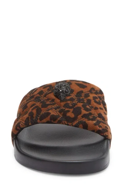 Kurt Geiger Meena Quilted-design Animal-print Sandals In Brown