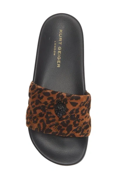 Kurt Geiger Meena Quilted-design Animal-print Sandals In Brown