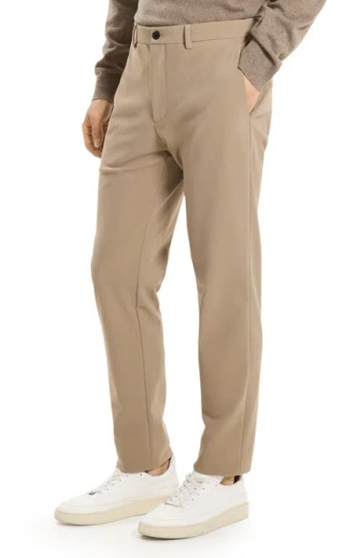 Theory Zaine Slim Straight Stretch Pants In Precision Ponte In Brown