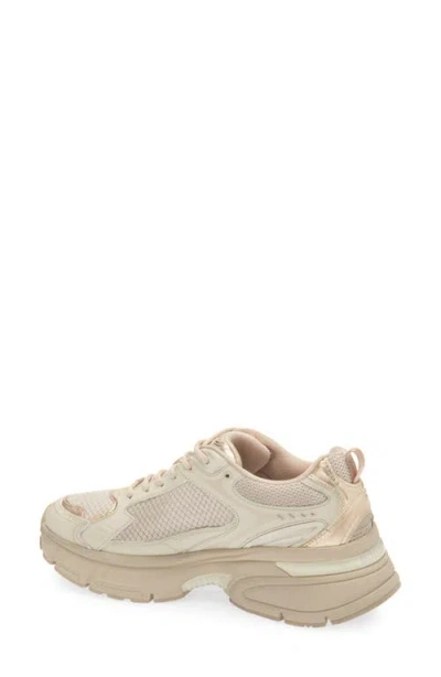 Golden Goose Lightstar Leather And Mesh Sneakers Colour Taupe In Neutral