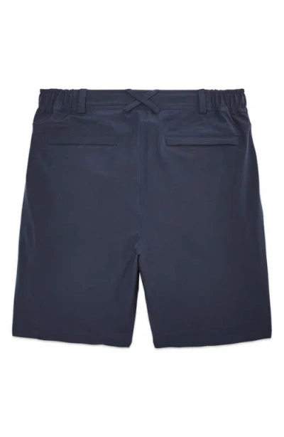 Mack Weldon Radius Flex Water Resistant Flat Front Shorts In Blue