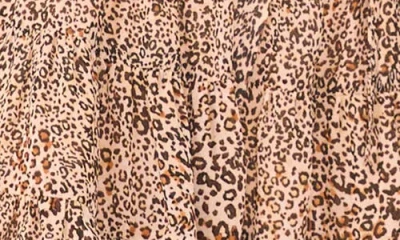 Cece Tiered Flounce Sleeve & Hem Dress In Neutral