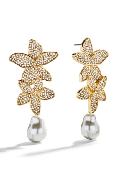 Baublebar Marissa Floral Faux Pearl Drop Earrings In Gold