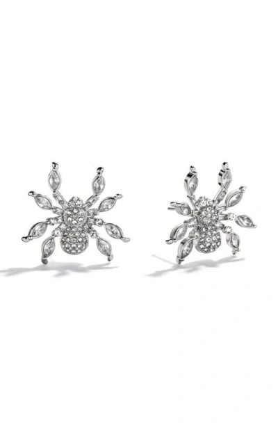 Baublebar Crystal Creeper Spider Earrings In Metallic