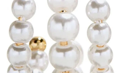 Baublebar Halia Imitation Pearl Hoop Earrings In Metallic