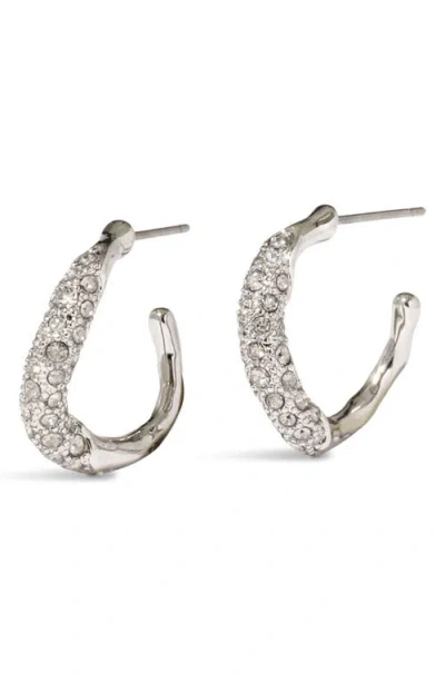 Alexis Bittar Solanelas Crystal Twist Mini Hoop Earrings