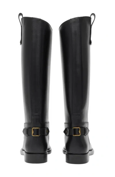 Burberry Cavalier Boots In Leather In Black