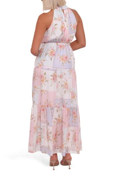 Petal And Pup Petal & Pup Caroline Floral Mock Neck Maxi Dress In Pink