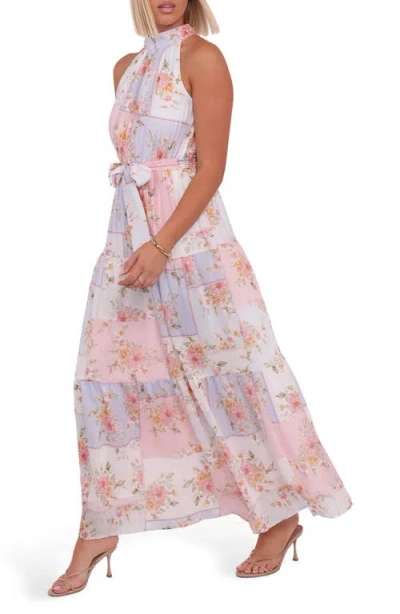 Petal And Pup Petal & Pup Caroline Floral Mock Neck Maxi Dress In Pink