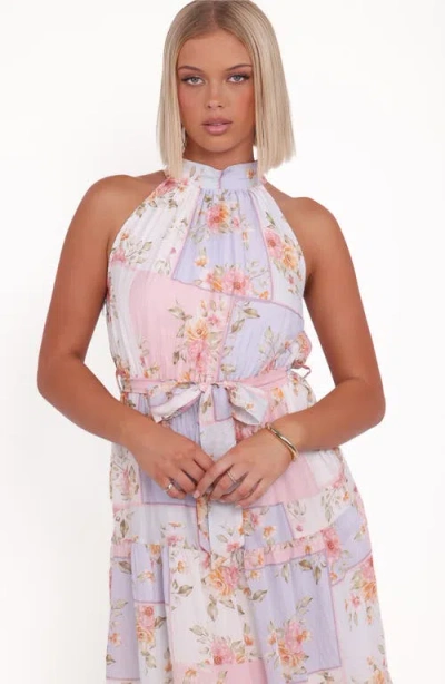 Petal And Pup Petal & Pup Caroline Floral Mock Neck Maxi Dress In Pink