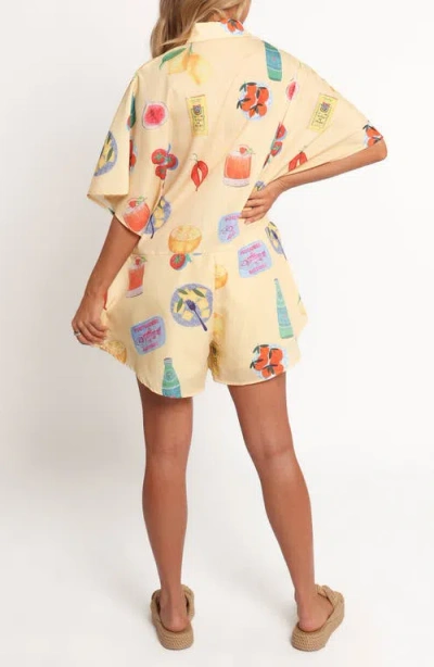 Petal And Pup Petal & Pup Sebastian Printed Romper In Neutral