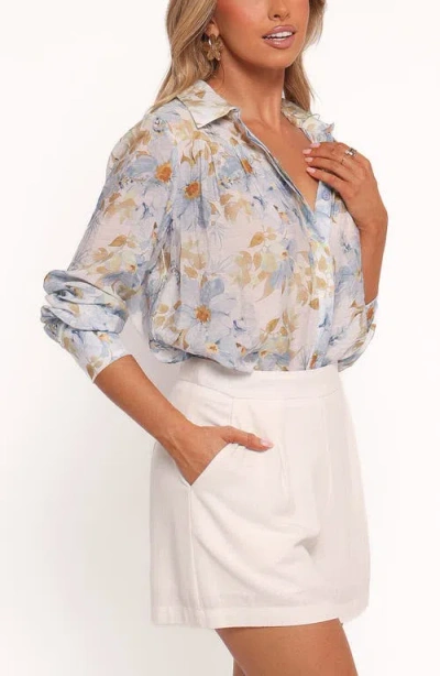 Petal And Pup Petal & Pup Adalee Floral Print Shirt In Blue