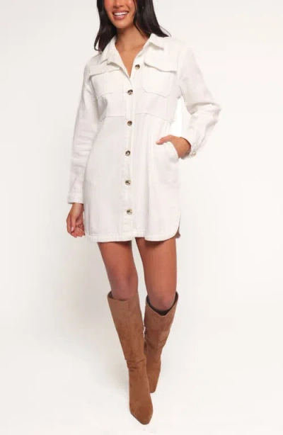 Petal And Pup Petal & Pup Turner Long Sleeve Denim Minidress In White