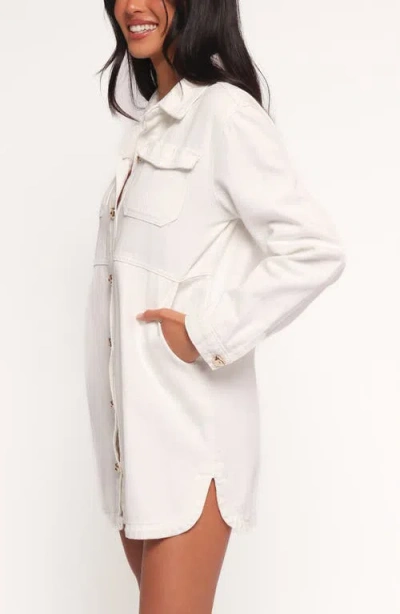 Petal And Pup Petal & Pup Turner Long Sleeve Denim Minidress In White