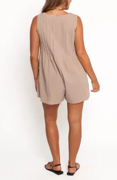 Petal And Pup Petal & Pup Sleeveless Cotton Tie Front Romper In Multi