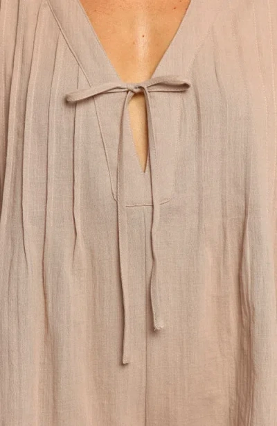 Petal And Pup Petal & Pup Sleeveless Cotton Tie Front Romper In Multi