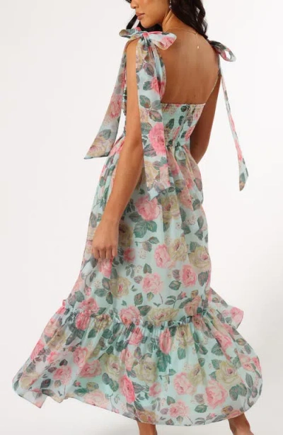 Petal And Pup Petal & Pup Floret Bow Strap Sweetheart Neck Maxi Dress In Multi