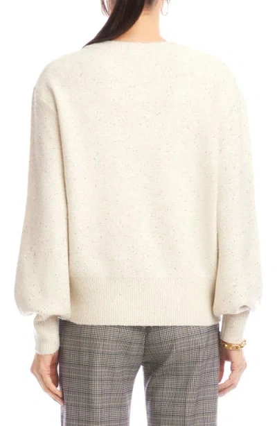Karen Kane Sequinned V Neck Sweater In Neutral