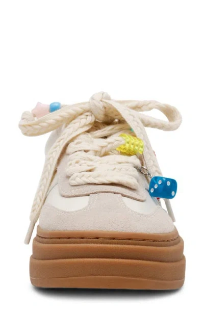 Steve Madden Women's Dodge-c Charm Embellished Platform Lace-up Sneakers In Neutral