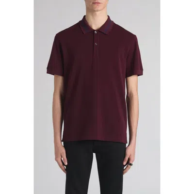 Alexander Mcqueen Alexander Mc Queen Polo Shirt With Logo On The Collar In Burgundy