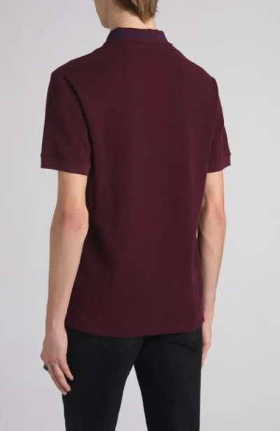 Alexander Mcqueen Alexander Mc Queen Polo Shirt With Logo On The Collar In Burgundy