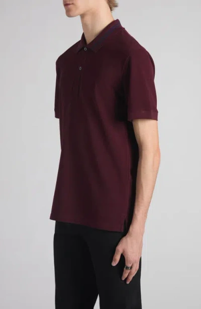 Alexander Mcqueen Alexander Mc Queen Polo Shirt With Logo On The Collar In Burgundy