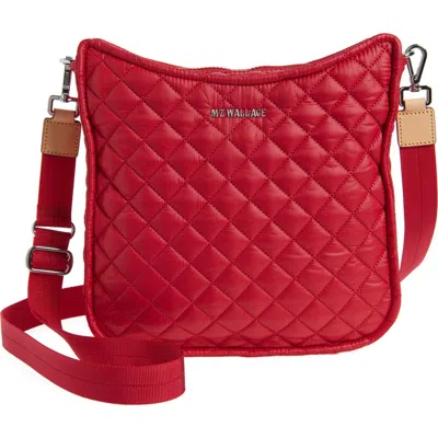 Mz Wallace Quilted Nylon Box Crossbody Bag In Red