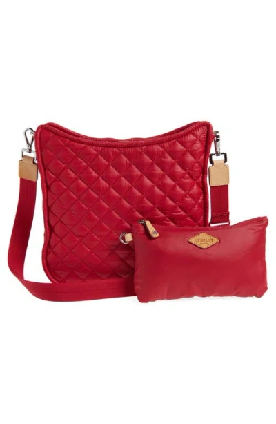 Mz Wallace Quilted Nylon Box Crossbody Bag In Red