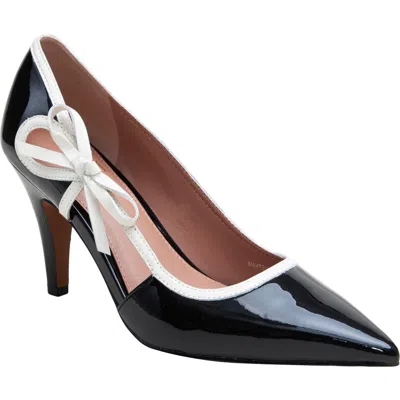 Linea Paolo Pointe Bow Pointed Toe Pump In Black