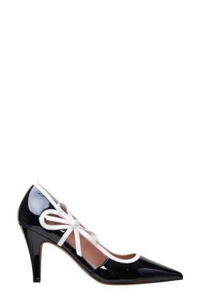Linea Paolo Pointe Bow Pointed Toe Pump In Black