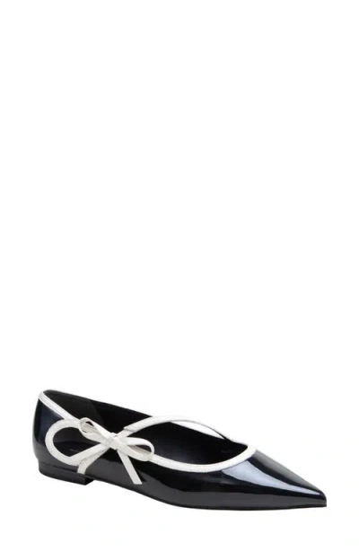 Linea Paolo Nuri Bow Pointed Toe Patent Flat In Multi