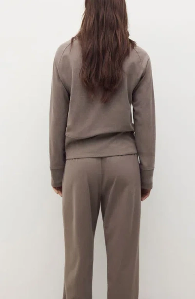 Mango Fluid Cotton Sweatshirt Coffee In Brown