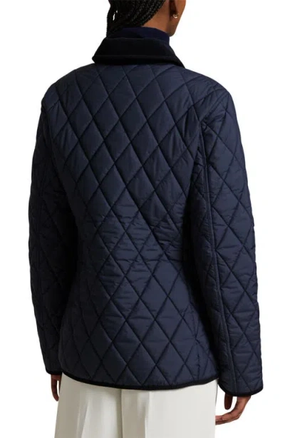 Polo Ralph Lauren Corduroy Collar Quilted Barn Jacket In Blue