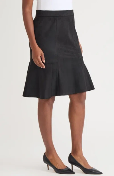 Kasper Flared Pull-on Skirt In Black