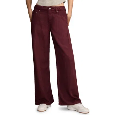 Lucky Brand Women's High-rise Palazzo Pants In Burgundy