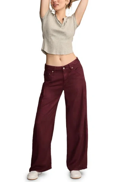Lucky Brand Women's High-rise Palazzo Pants In Burgundy