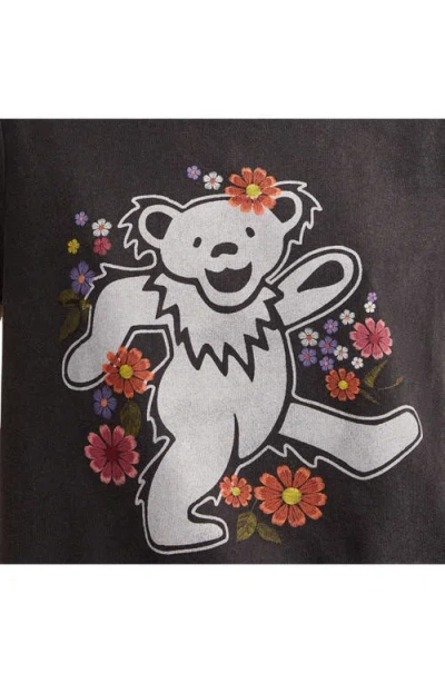 Lucky Brand Women's Grateful Dead Flower Bear Classic Crew Neck T-shirt In Black