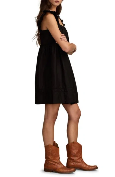 Lucky Brand Women's Ruched Flutter Mini Dress In Black