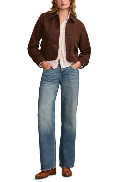 Lucky Brand Women's Suede Leather Jacket In Brown