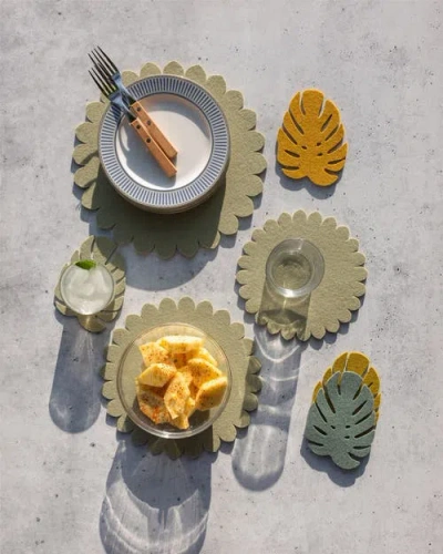 Graf & Lantz Graf Lantz Crest Merino Wool 8" Trivet In Green