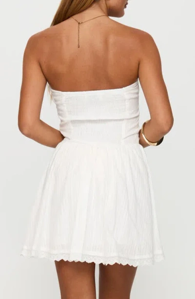 Princess Polly Mirella Lace Trim Strapless Cotton Dress In White