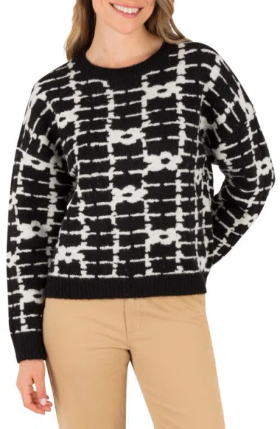 Hurley Daisy Trellis Crewneck Sweater In Black